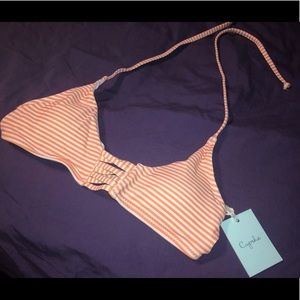 Cupshe Pink Stripe Bikini Top